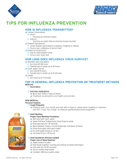 TIPS FOR INFLUENZA PREVENTION