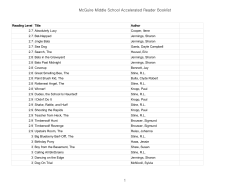 McGuire Middle School Accelerated Reader Booklist 1
