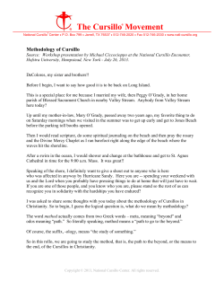 Methodology of Cursillo - Michael Ciccocioppo