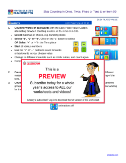 Skip Counting in Ones, Twos, Fives or Tens to or from 99