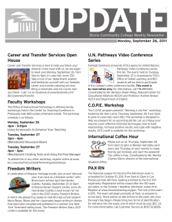 Career and Transfer Services Open House Faculty Workshops