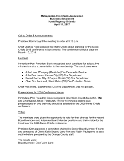 Metropolitan Fire Chiefs Association Business Session #2