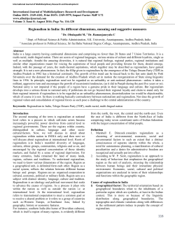116 Regionalism in India: Its different dimensions, meaning and