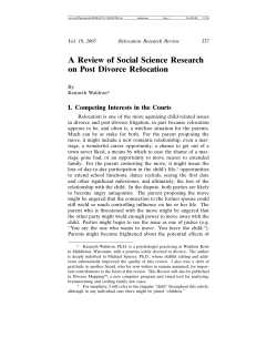 A Review of Social Science Research on Post Divorce
