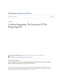 Coalition Bargaining: The Expansion Of The Bargaining Unit