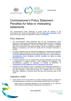 statement Penalties for false or misleading