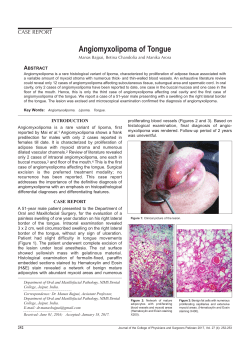 Angiomyxolipoma of Tongue - Journal of the College of Physicians