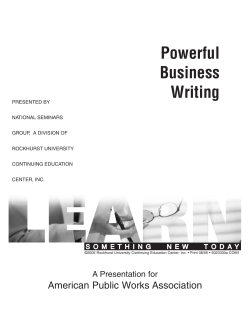 Powerful Business Writing - Home