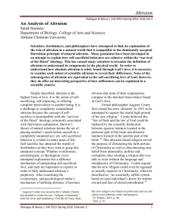 An Analysis of Altruism - Digital Commons @ ACU