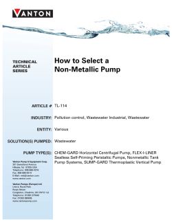 How to Select a Non-Metallic Pump