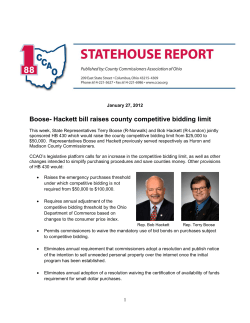 Boose- Hackett bill raises county competitive bidding limit