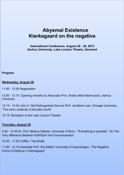 Abysmal Existence Kierkegaard on the negative