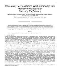 Take-away TV: Recharging Work Commutes with Predictive