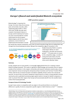 Europe`s flawed and underfunded Biotech