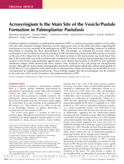Pustule Formation in Palmoplantar Pustulosis