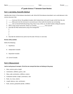 6th grade Science 1st Semester Exam Review Part 1