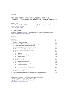 THE ECONOMICS OF FAIRNESS, RECIPROCITY AND ALTRUISM