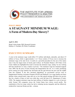 A Stagnant Minimum Wage: A Form of Modern