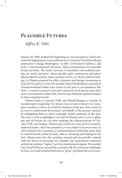 Plausible Futures - Department of Political Science