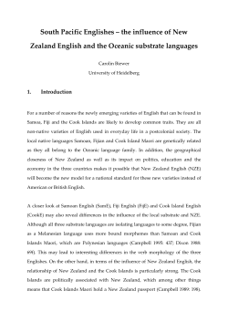 the influence of New Zealand English and the Oceanic substrate