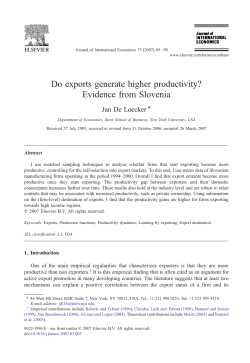 Do exports generate higher productivity