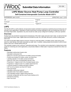 Submittal Data Information