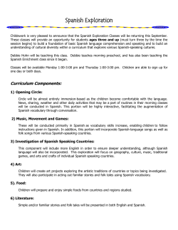 Proposal: After School Spanish Exploration Class 2004-05