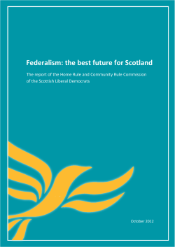 Federalism: the best future for Scotland