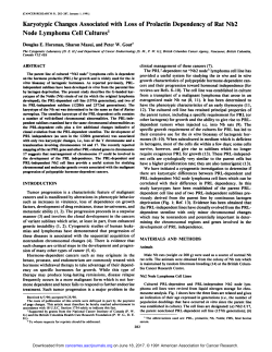 Karyotypic Changes Associated with Loss of