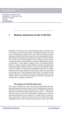 1 History: deterrence in the Cold War