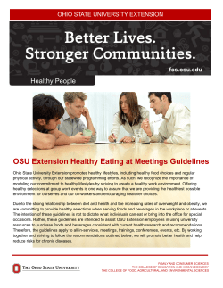 OSU Extension Healthy Eating at Meetings Guidelines