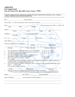 Application - City of Cuero