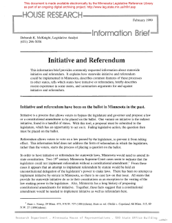 Initiative and Referendum