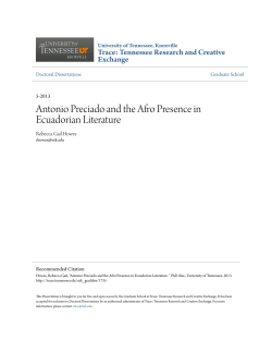 Antonio Preciado and the Afro Presence in Ecuadorian Literature