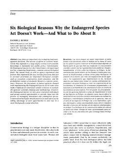 Biological Reasons Why the Endangered Species
