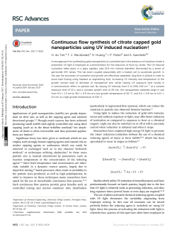 Continuous flow synthesis of citrate capped gold