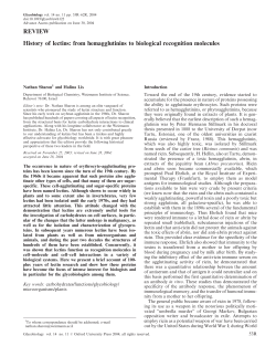 REVIEW History of lectins: from hemagglutinins