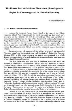 The Roman Fort at Gradistea Muncelului (Sarmizegetusa Regia). Its