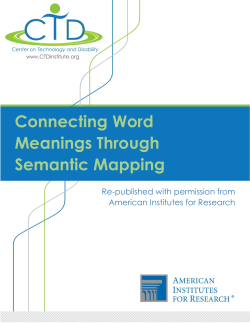 Connecting Word Meanings Through Semantic Mapping