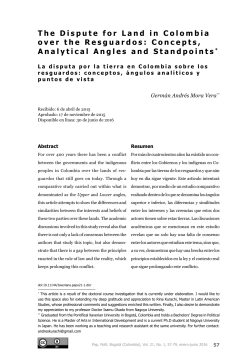 The Dispute for Land in Colombia over the