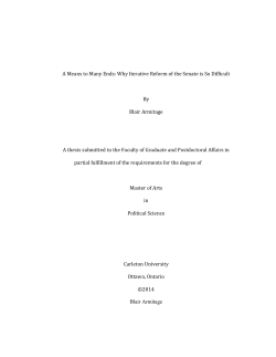 A Means to Many Ends: Why Iterative Reform of the Senate is So