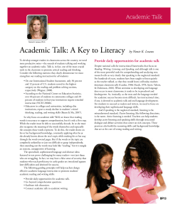 Academic Talk: A Key to Literacy by Nonie K. Lesaux