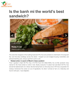 Is the banh mi the world`s best sandwich?