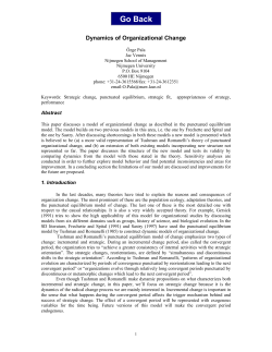 Dynamics of Organizational Change