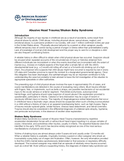 Abusive Head Trauma/Shaken Baby Syndrome
