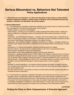 Serious Misconduct vs. Behaviors Not Tolerated