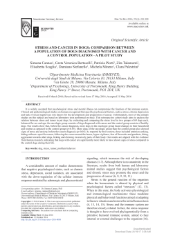 Stress and Cancer in Dogs: Comparison Between a Population of