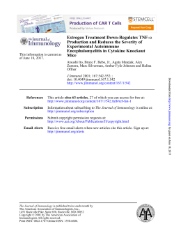 Estrogen Treatment Down-Regulates TNF