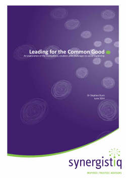 Leading for the Common Good