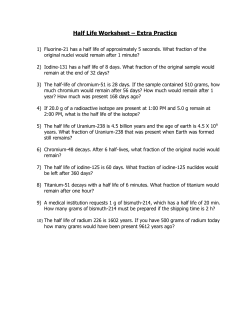 Half Life Worksheet &ndash; Extra Practice